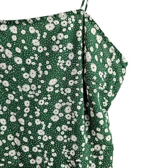 Zaful Spaghetti Strap Floral Green And White Mini Dress - Picture 4 of 8
